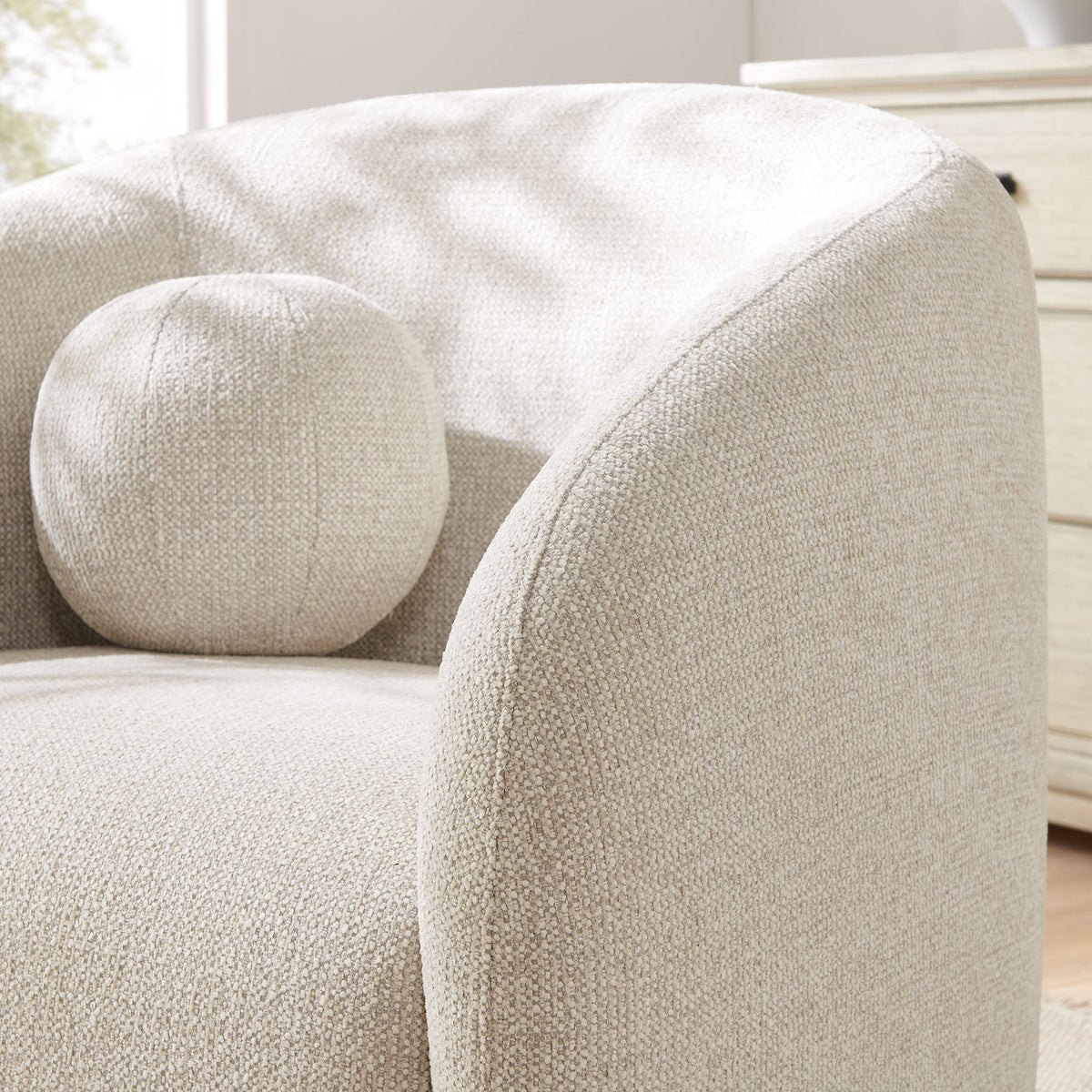 Holland Dove Gray Swivel Chenille Fabric Armchair - Ornate Home