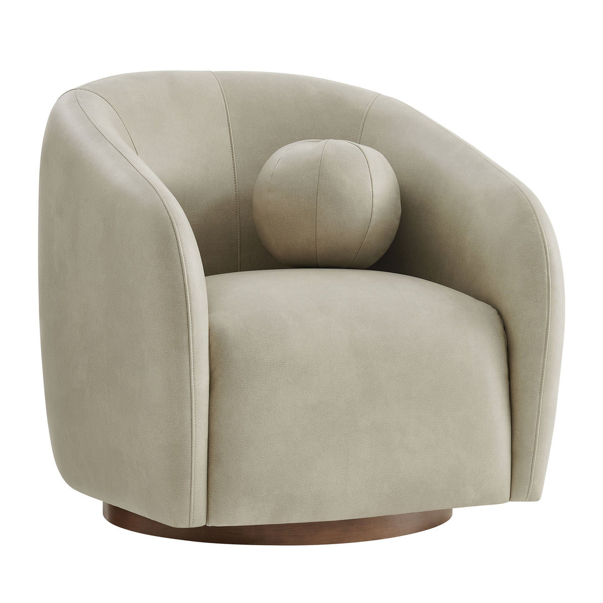 Holland Mineral Swivel Vegan Leather Armchair - Ornate Home