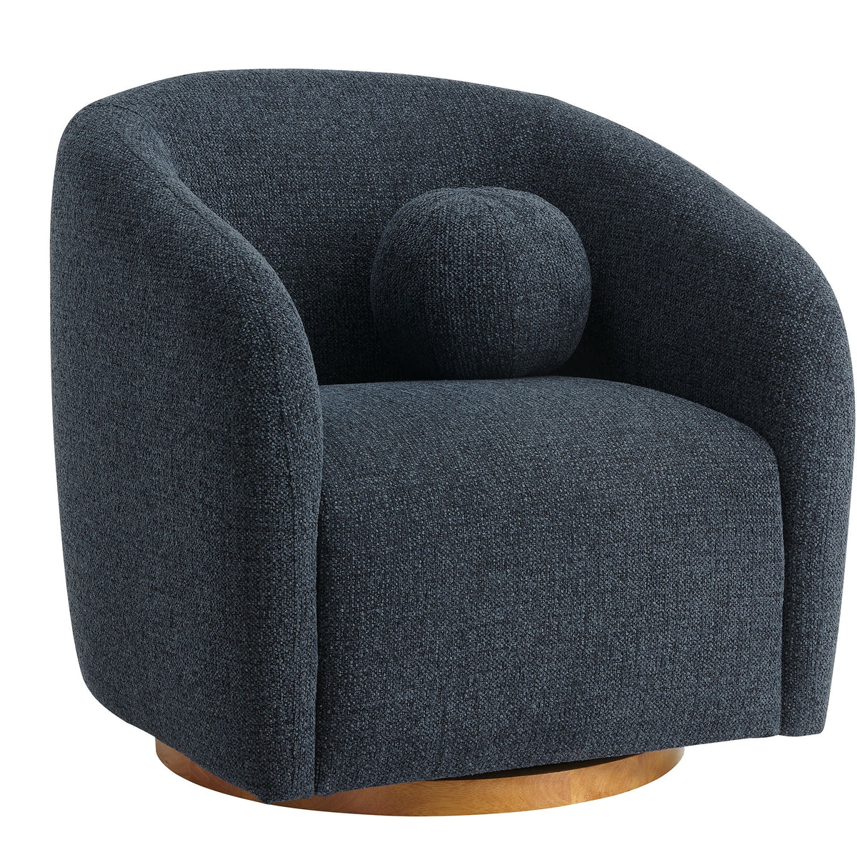 Holland Navy Swivel Chenille Fabric Armchair - Ornate Home