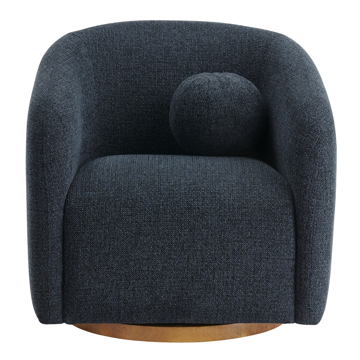 Holland Navy Swivel Chenille Fabric Armchair - Ornate Home