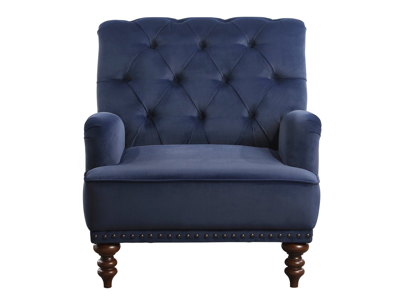 Holland Park Dark Blue Velvet Accent Chair - Ornate Home