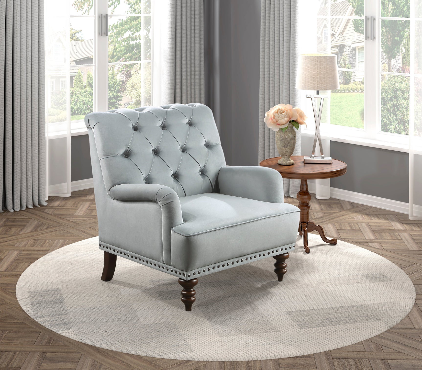 Holland Park Gray Accent Chair - Ornate Home