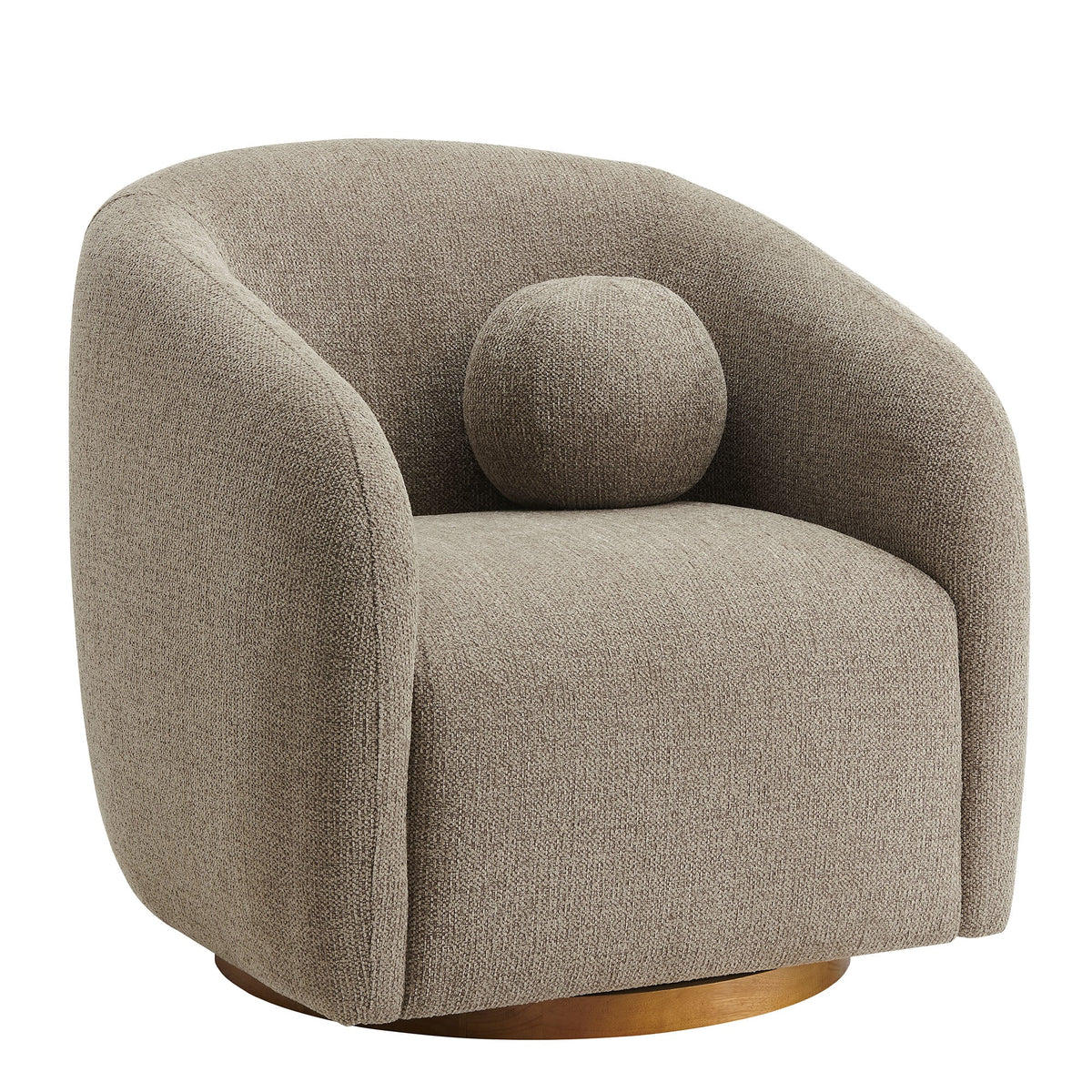 Holland Taupe Swivel Chenille Fabric Armchair - Ornate Home