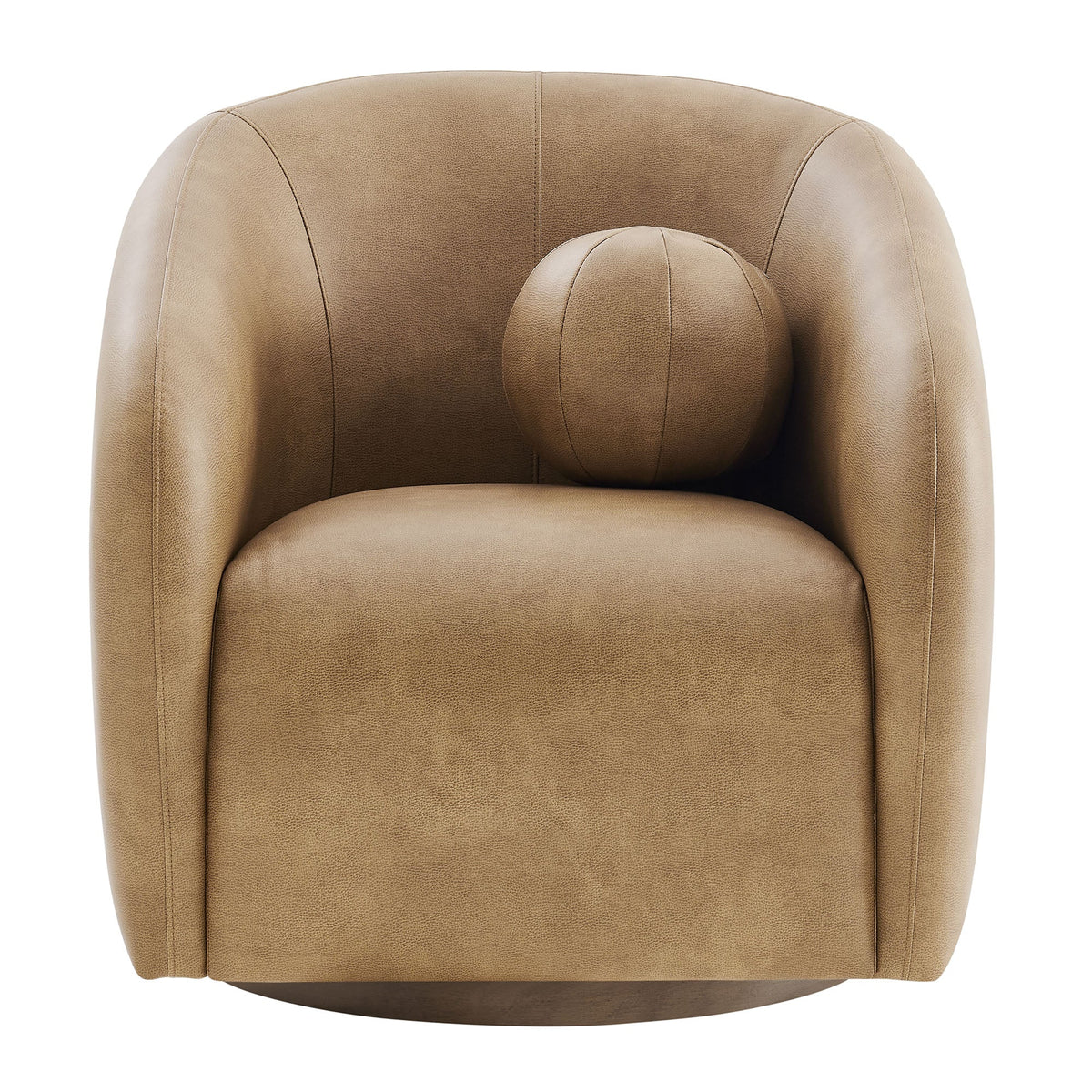 Holland Toast Swivel Vegan Leather Armchair - Ornate Home