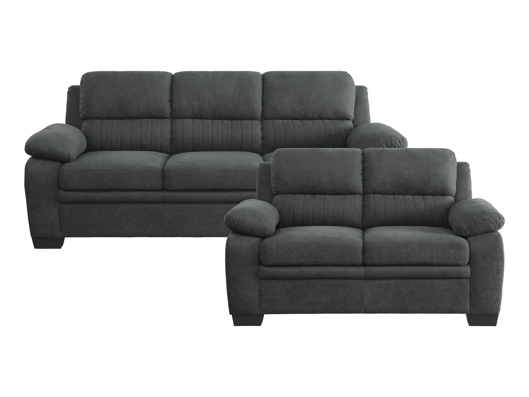 Holleman Dark Gray Sofa & Loveseat - Ornate Home