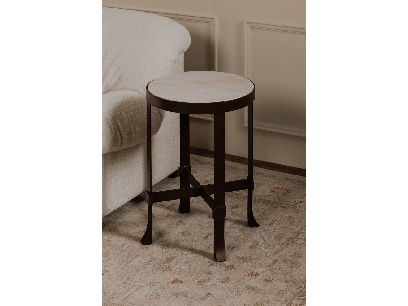 Holli White Marble Side Table - Ornate Home