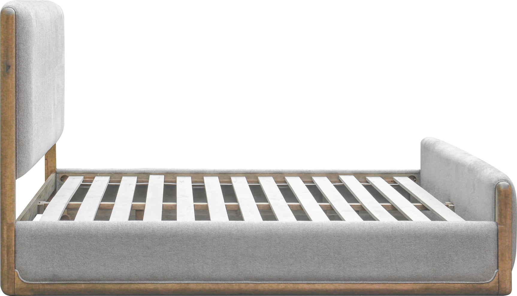 Hollis Sweater Grey/Cabin Glow Upholstered King Bed - Ornate Home