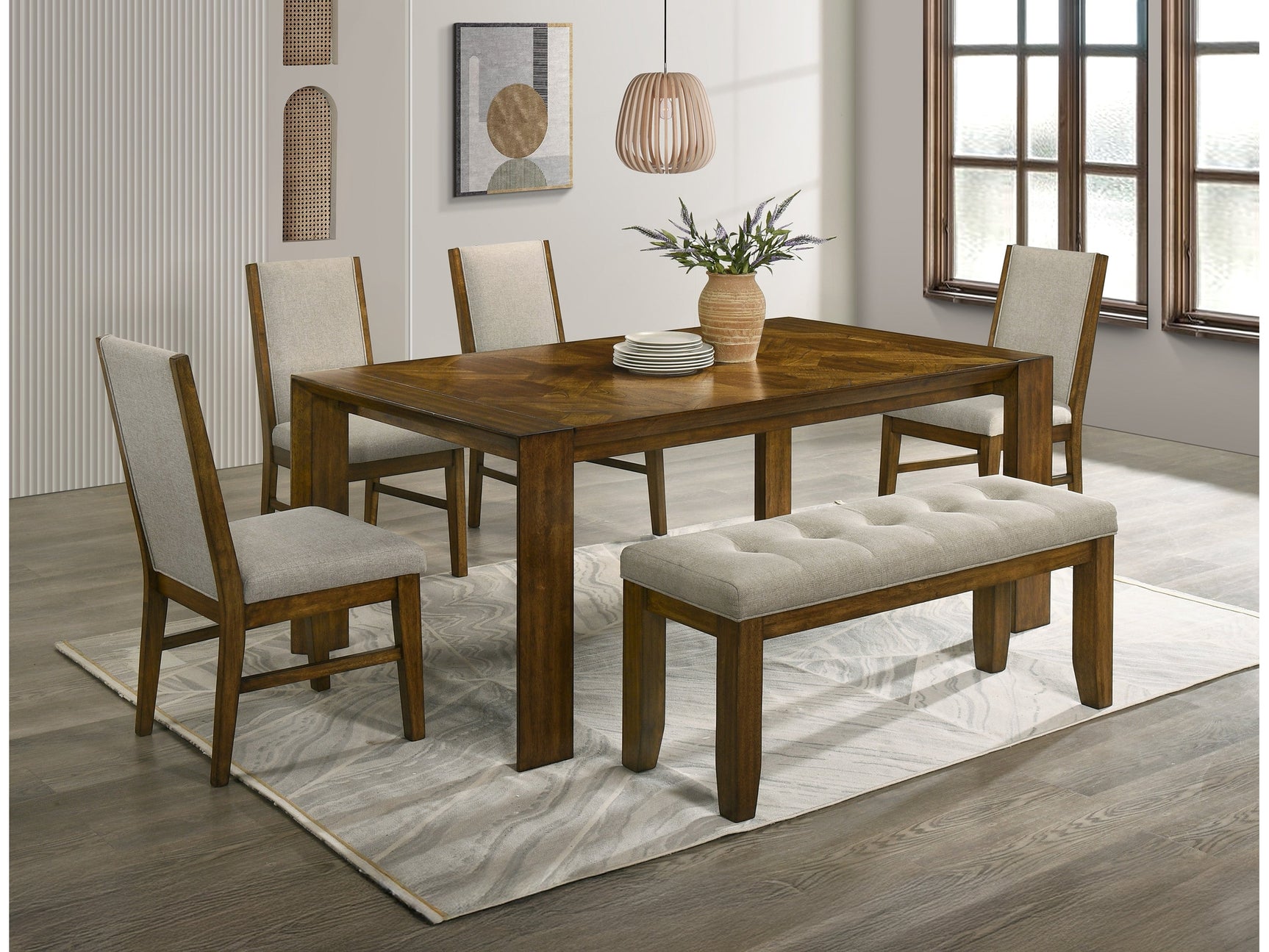 Hollister Brown/Gray Dining Set - Ornate Home