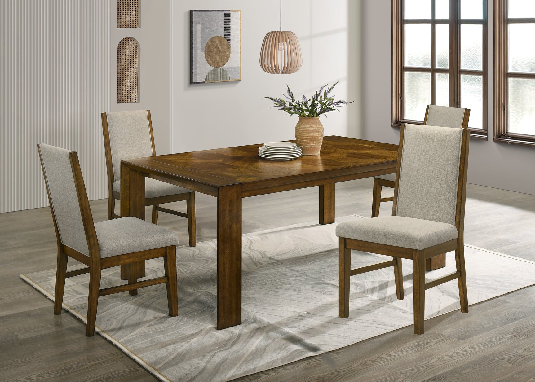 Hollister Brown/Gray Dining Set - Ornate Home