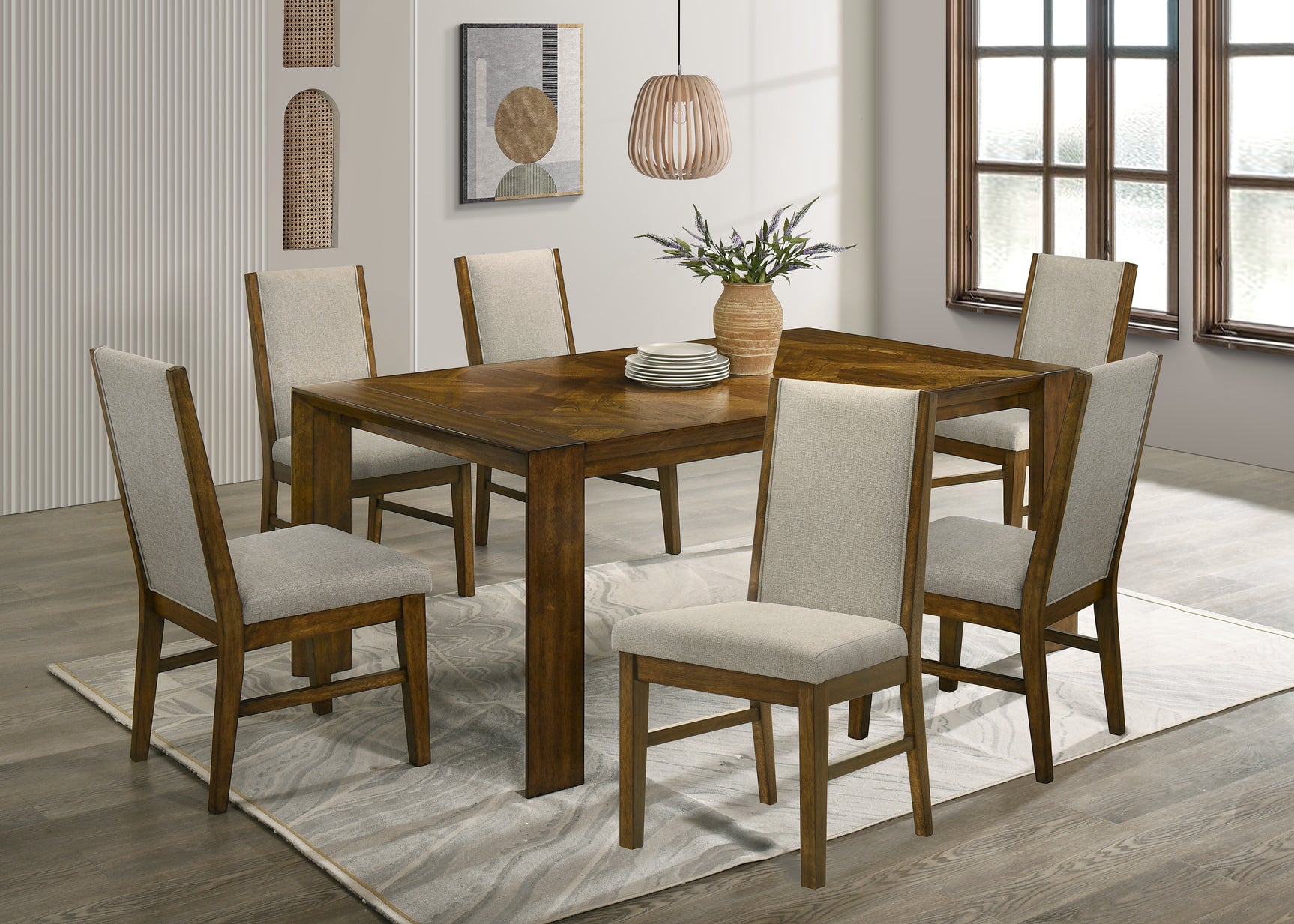 Hollister Brown/Gray Dining Set - Ornate Home