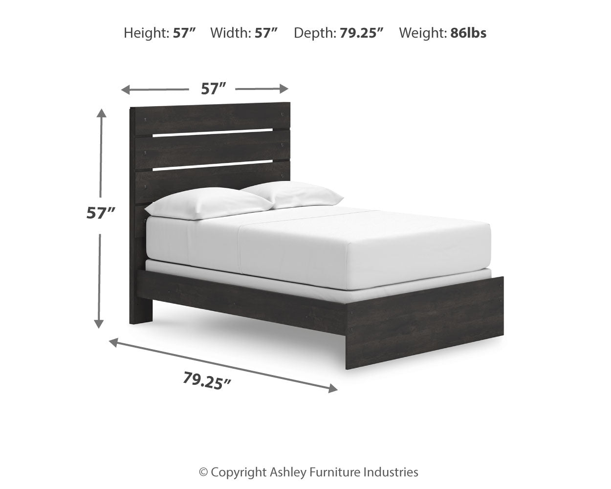 Hollivern Dark Gray Full Panel Bed, Dresser and Mirror (Online Special Price) - Ornate Home