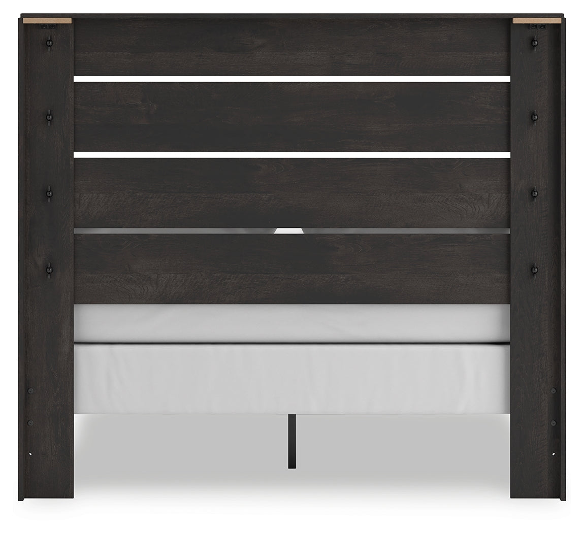 Hollivern Dark Gray Queen Panel Bed, Dresser and Mirror (Online Special Price) - Ornate Home