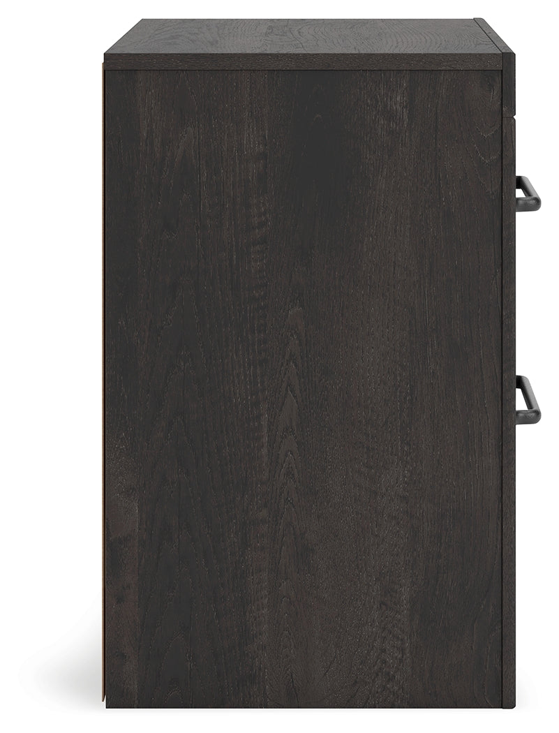 Hollivern Dark Gray Queen Panel Bedroom Set with Dresser, Mirror and Nightstand - Ornate Home