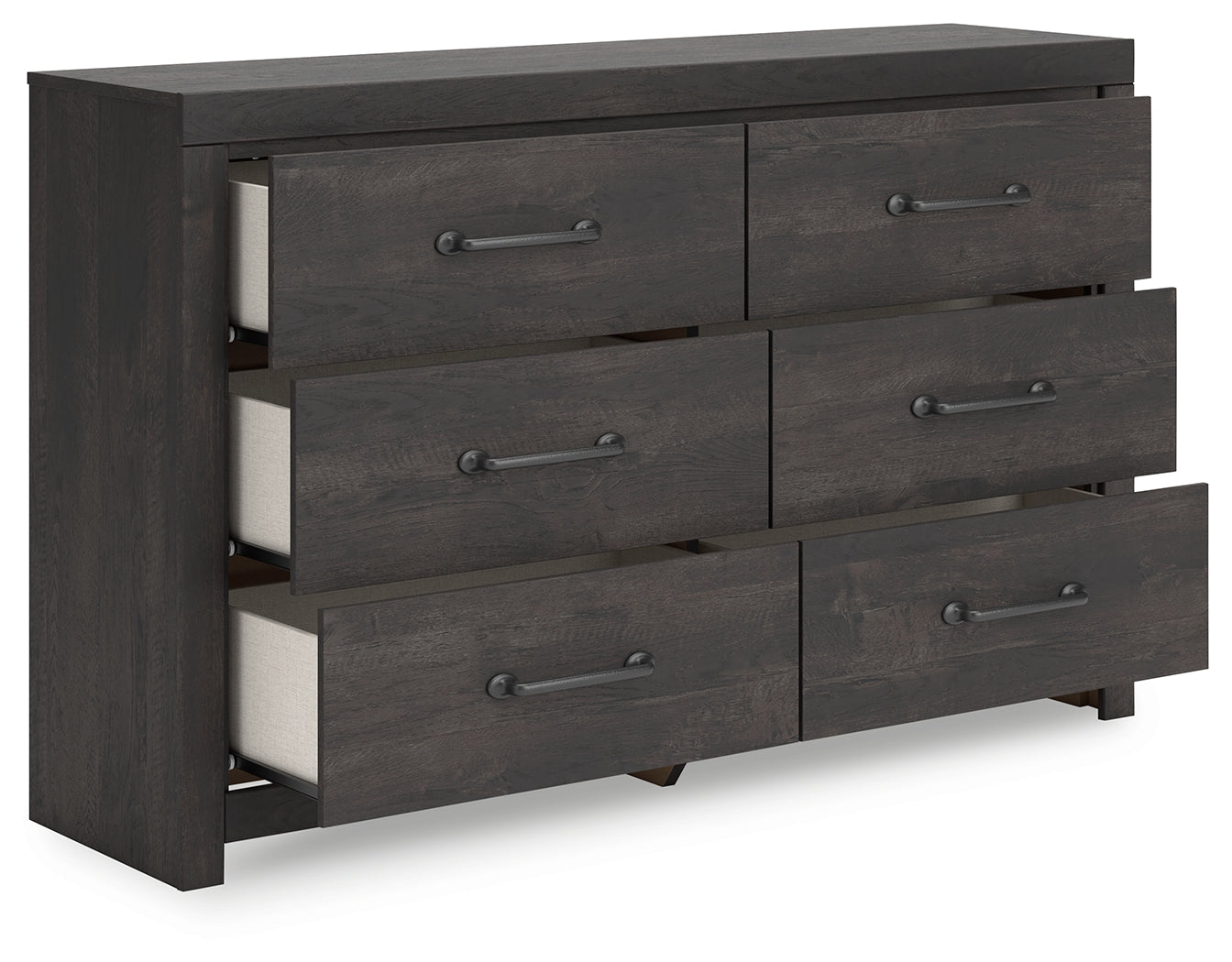 Hollivern Dark Gray Six Drawer Dresser - Ornate Home