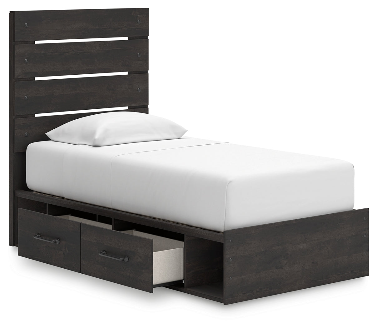 Hollivern Dark Gray Twin Panel Youth Bed w/Storage (Online Special Price) - Ornate Home