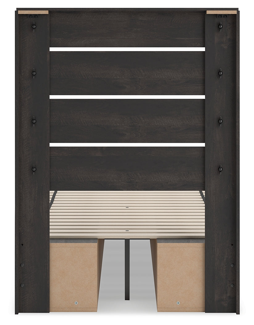 Hollivern Dark Gray Twin Panel Youth Bed w/Storage (Online Special Price) - Ornate Home