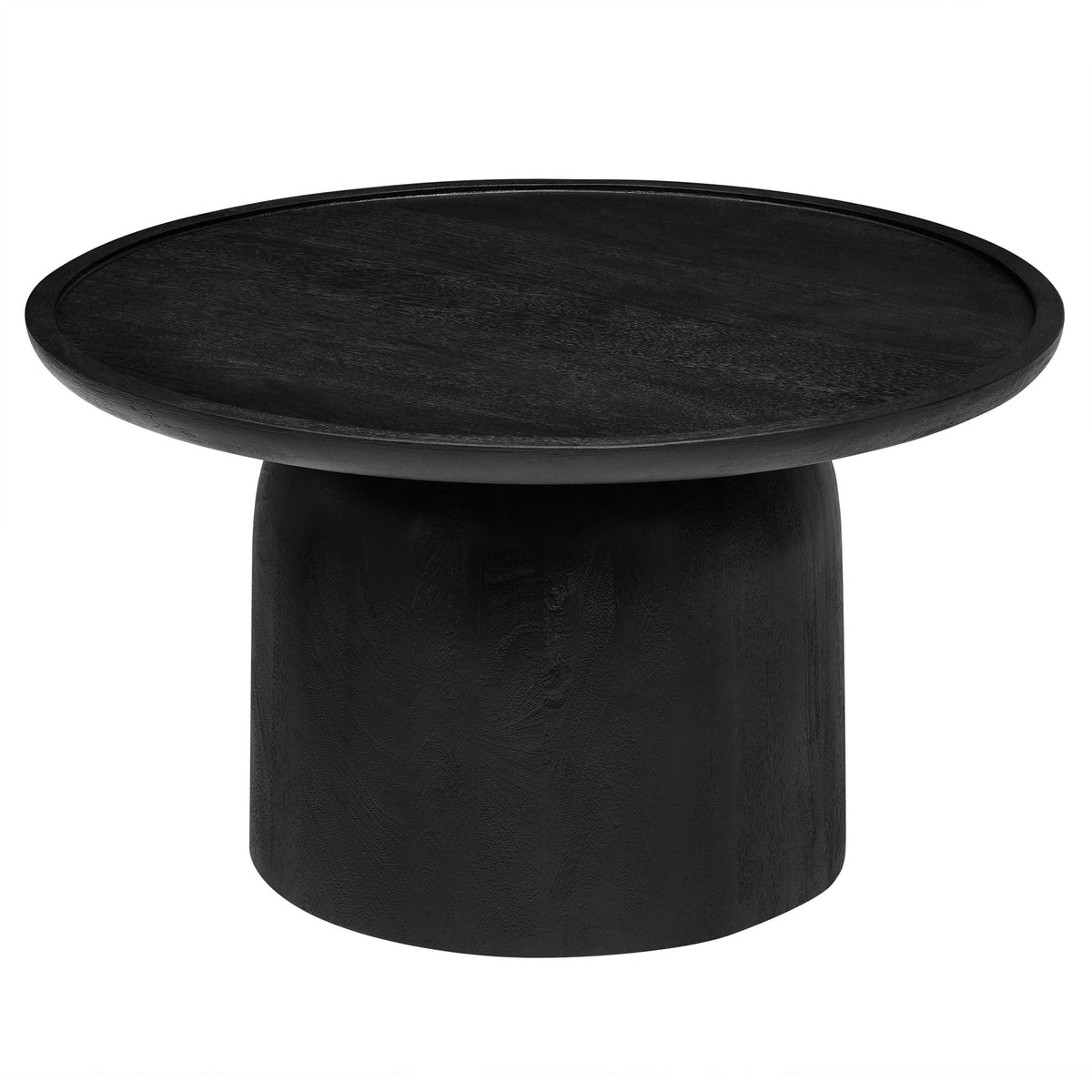 Holloway Black 30" Round Wood Coffee Table - Ornate Home