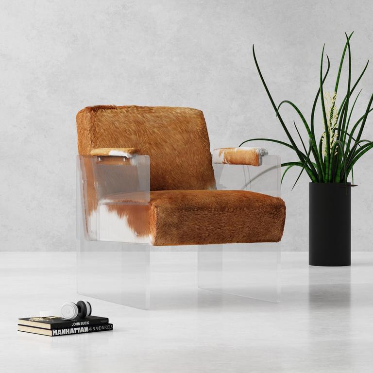 Holloway Brown Cowhide Armchair - Ornate Home