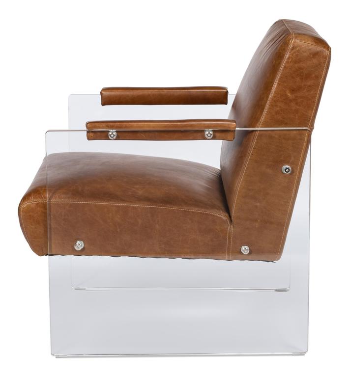 Holloway Brown Leather Armchair - Ornate Home