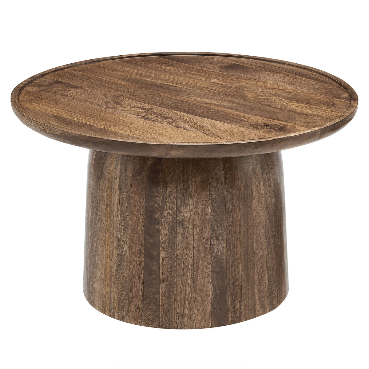 Holloway Walnut 30" Round Wood Coffee Table - Ornate Home