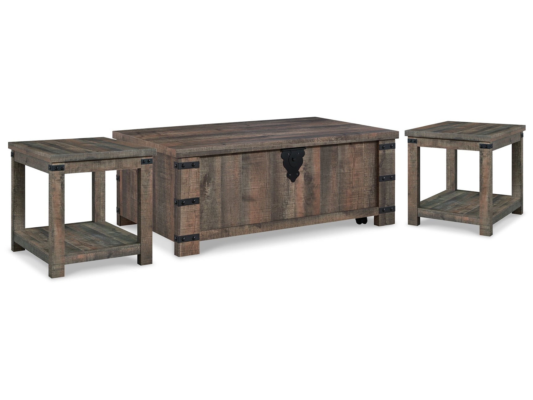Hollum Rustic Brown Lift-top Coffee Table and 2 End Tables (Online Special Price) - Ornate Home