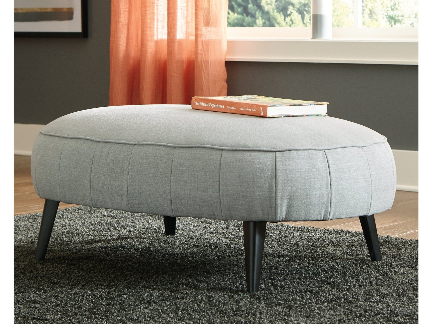 Hollyann Gray Oversized Accent Ottoman (Online Special Price) - Ornate Home