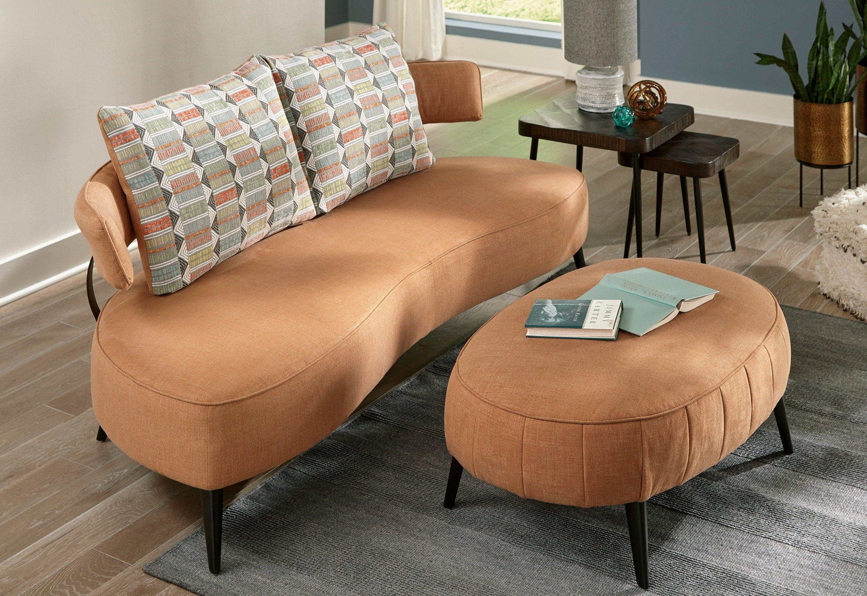 Hollyann Gray Stationary Sofa & Ottoman (Online Special Price) - Ornate Home