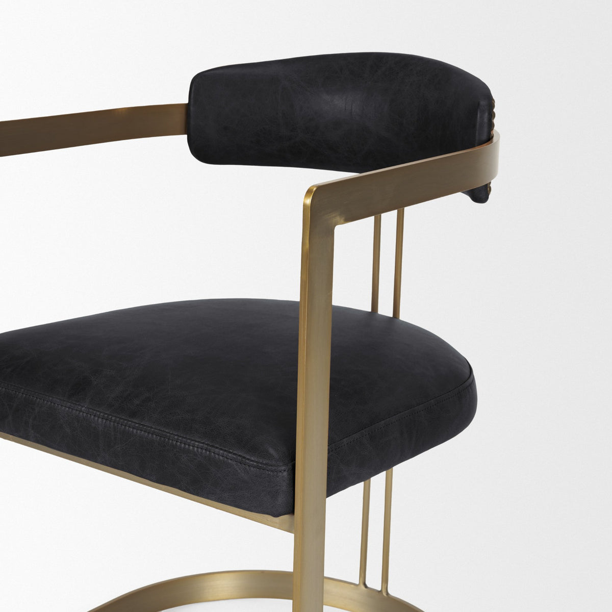 Hollyfield Black/Gold Curved Back Dining Side Chair - Ornate Home