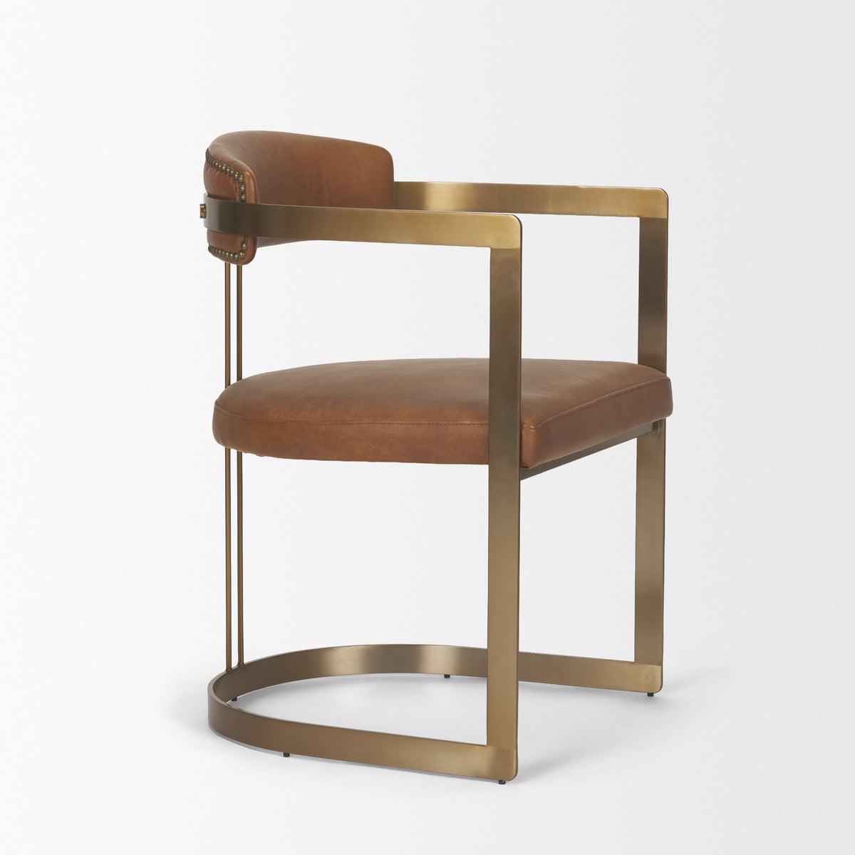 Hollyfield Brown/Gold Curved Back Dining Side Chair - Ornate Home
