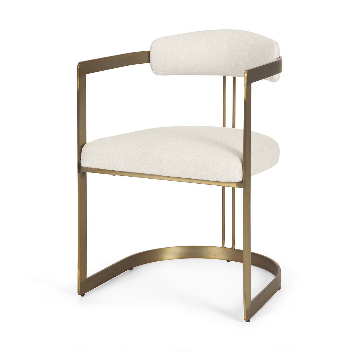 Hollyfield Cream/Gold Curved Back Dining Arm Chair - 69451 - Ornate Home