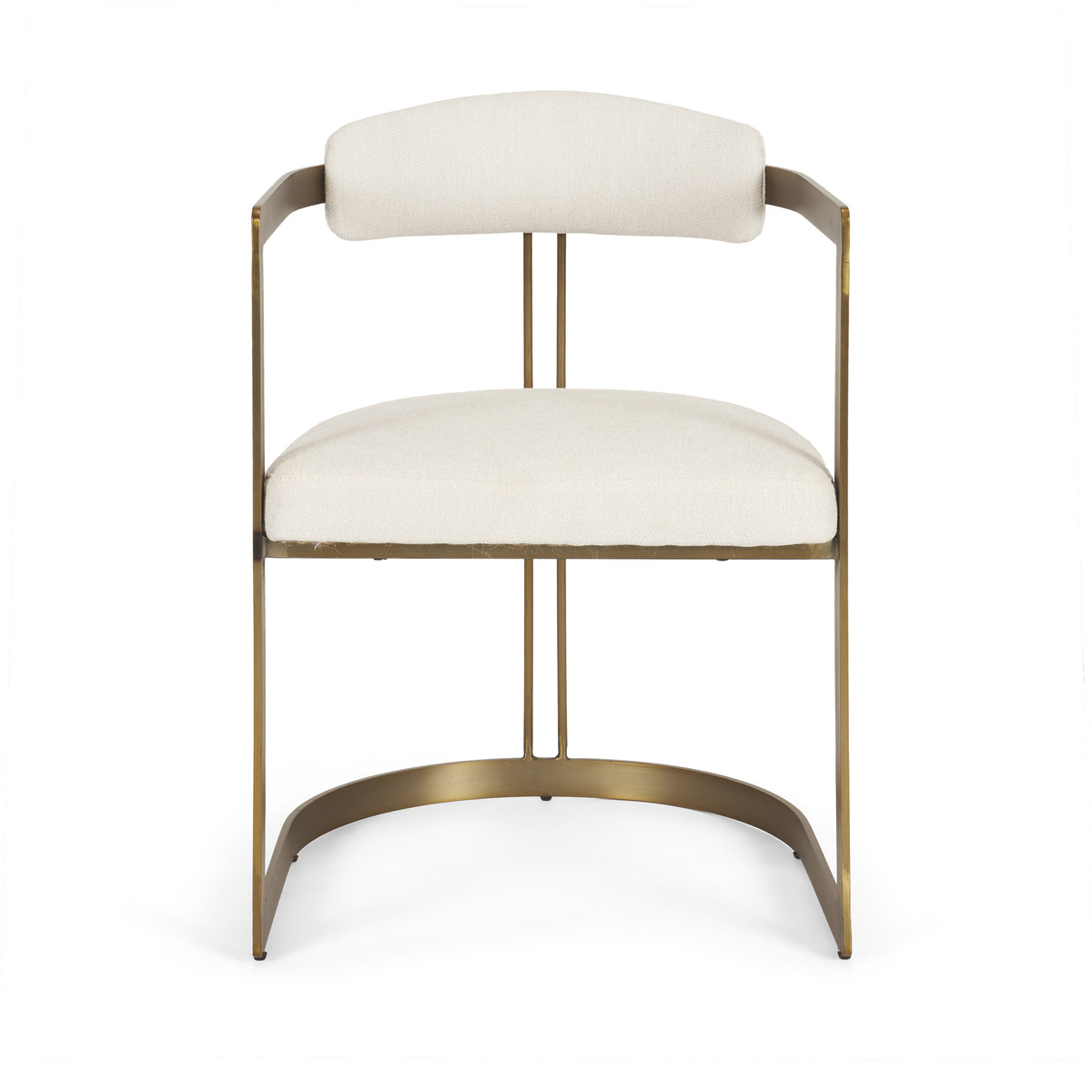 Hollyfield Cream/Gold Curved Back Dining Arm Chair - 69451 - Ornate Home