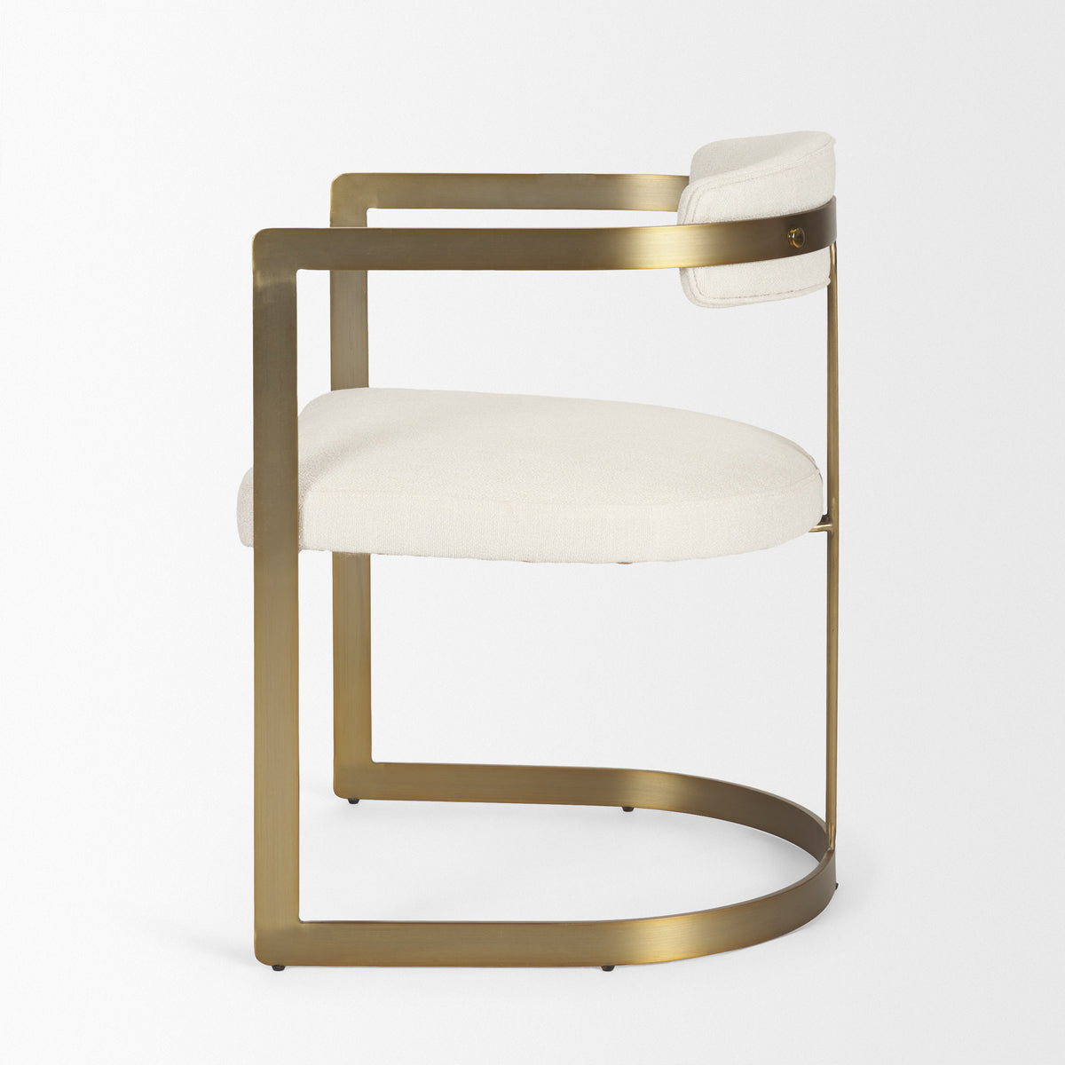 Hollyfield Cream/Gold Curved Back Dining Arm Chair - 69451 - Ornate Home