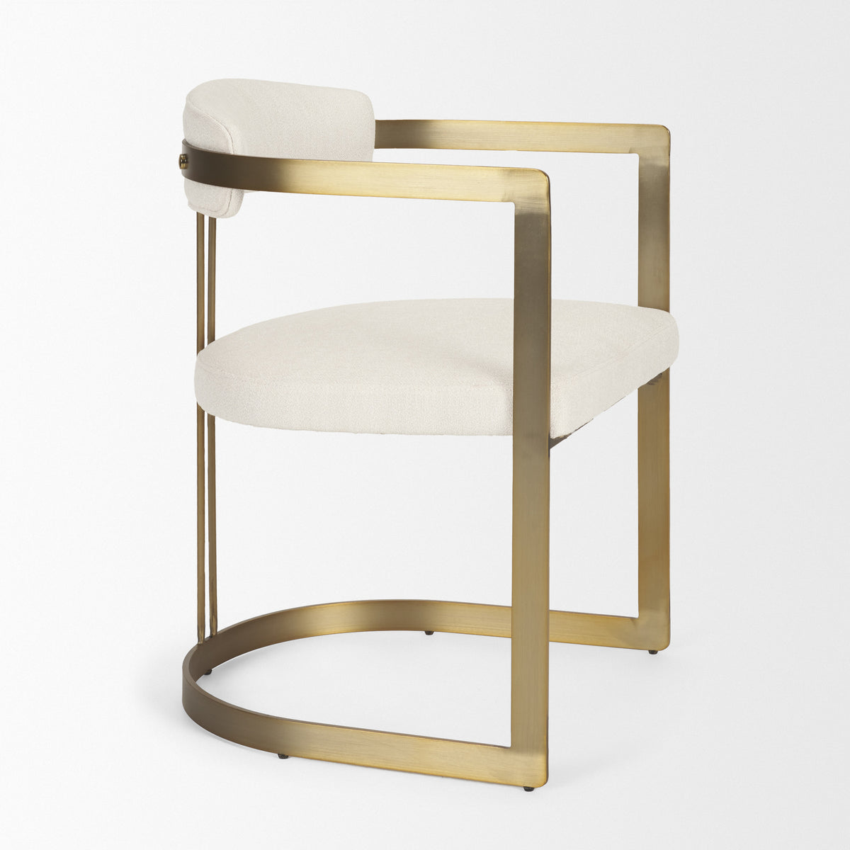 Hollyfield Cream/Gold Curved Back Dining Arm Chair - 69451 - Ornate Home