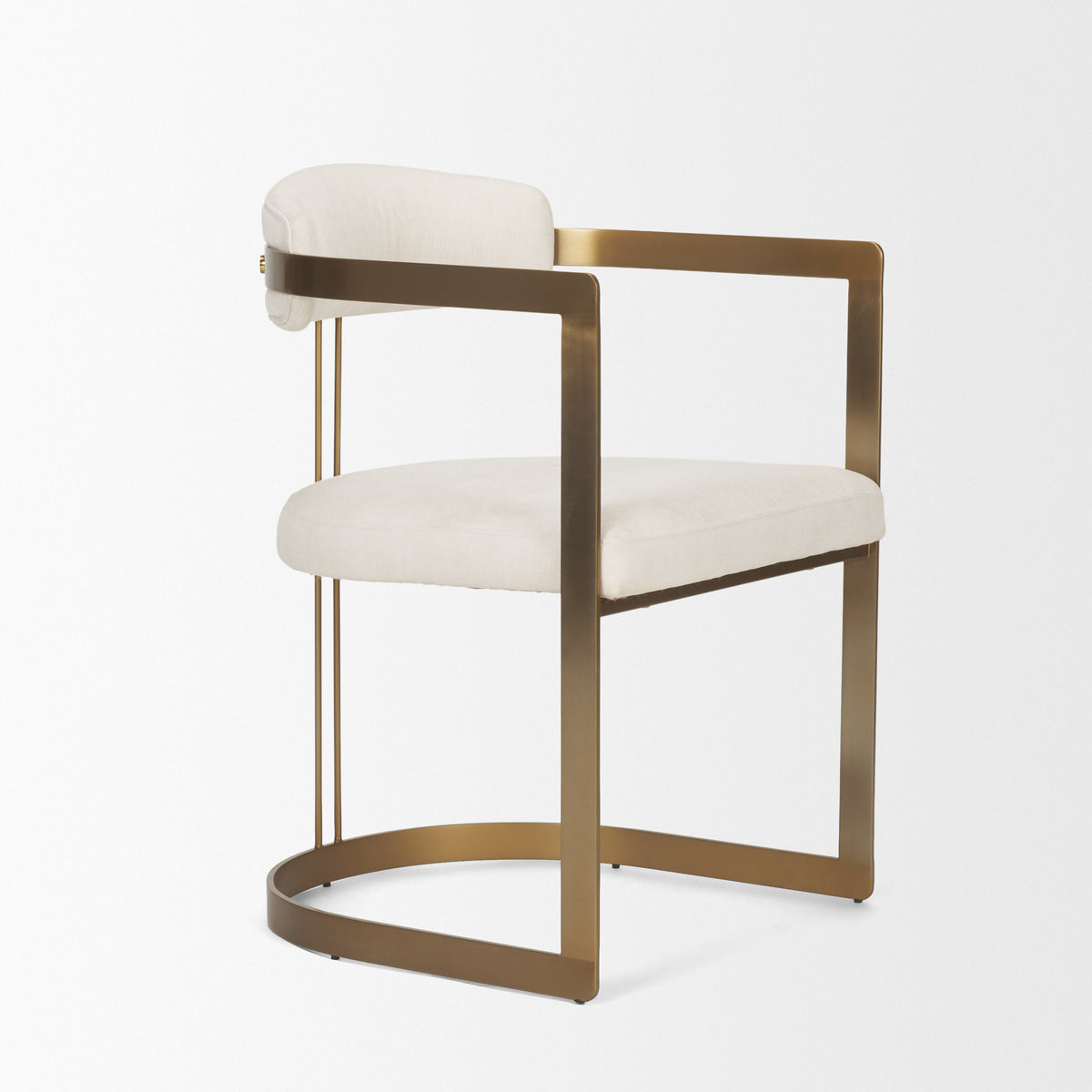 Hollyfield Cream/Gold Curved Back Dining Arm Chair - 69451V - Ornate Home