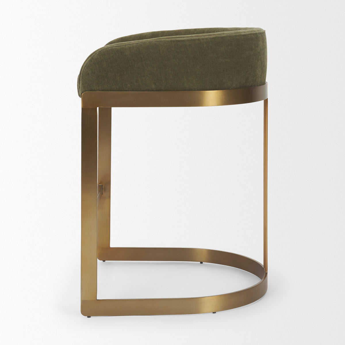Hollyfield Olive/Gold Fabric Seat Metal Base Counter Stool - Ornate Home