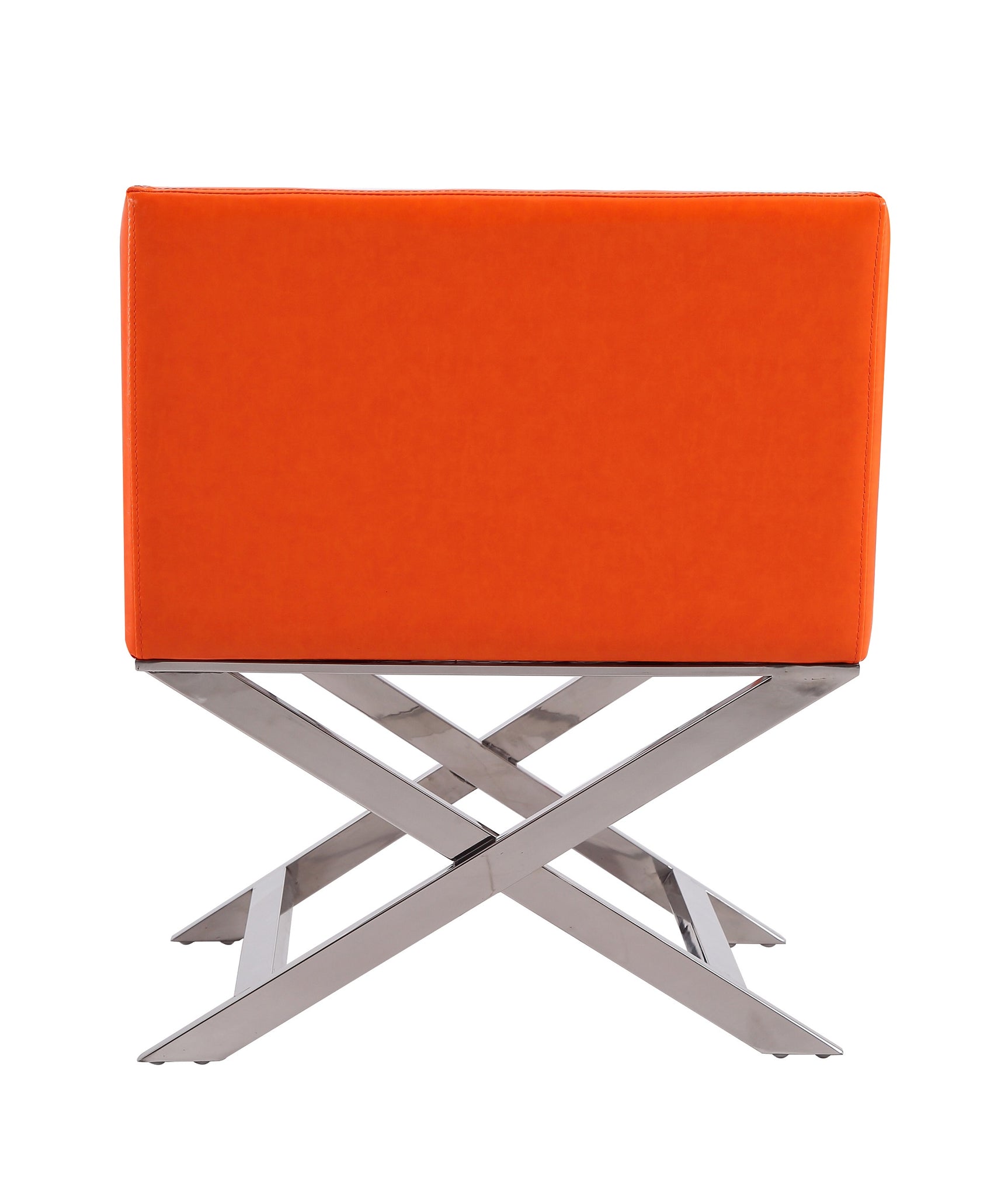 Hollywood Lounge Accent Chair in Orange and Polished Chrome (set of 2) - Ornate Home