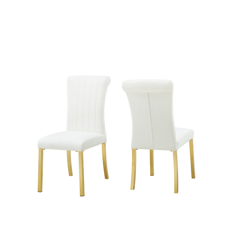 Holstebro Gold/White White Side Chair (Set of 2) - Ornate Home