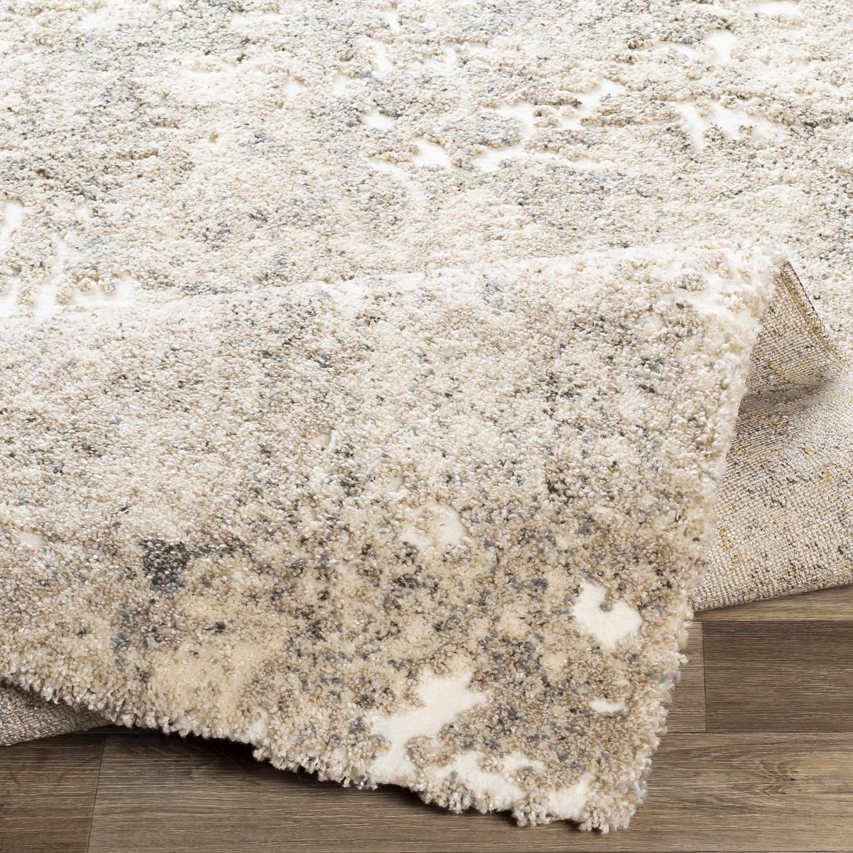 Holtsville Abstract Ivory Thick Rug - Ornate Home