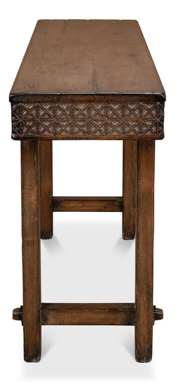 Honeycomb & Cross Brown Console Table - Ornate Home