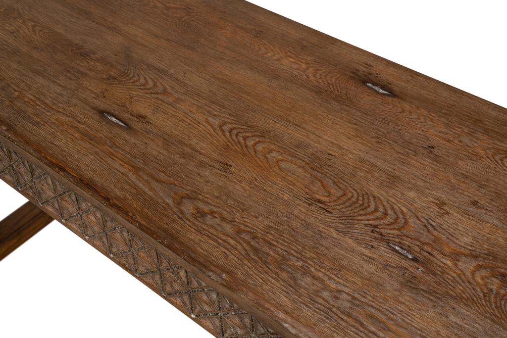 Honeycomb & Cross Brown Console Table - Ornate Home