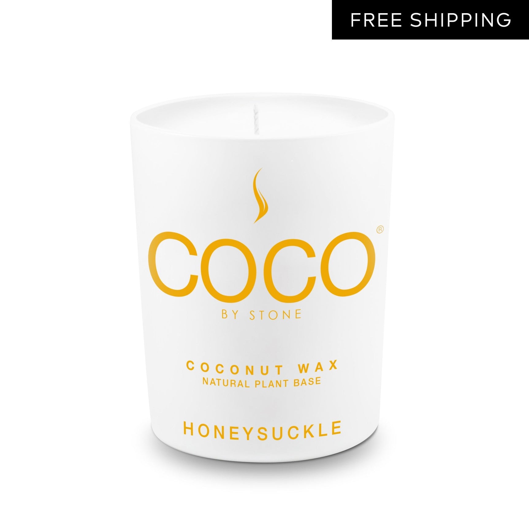 Honeysuckle Natural Coconut Apricot Wax Candle - Ornate Home