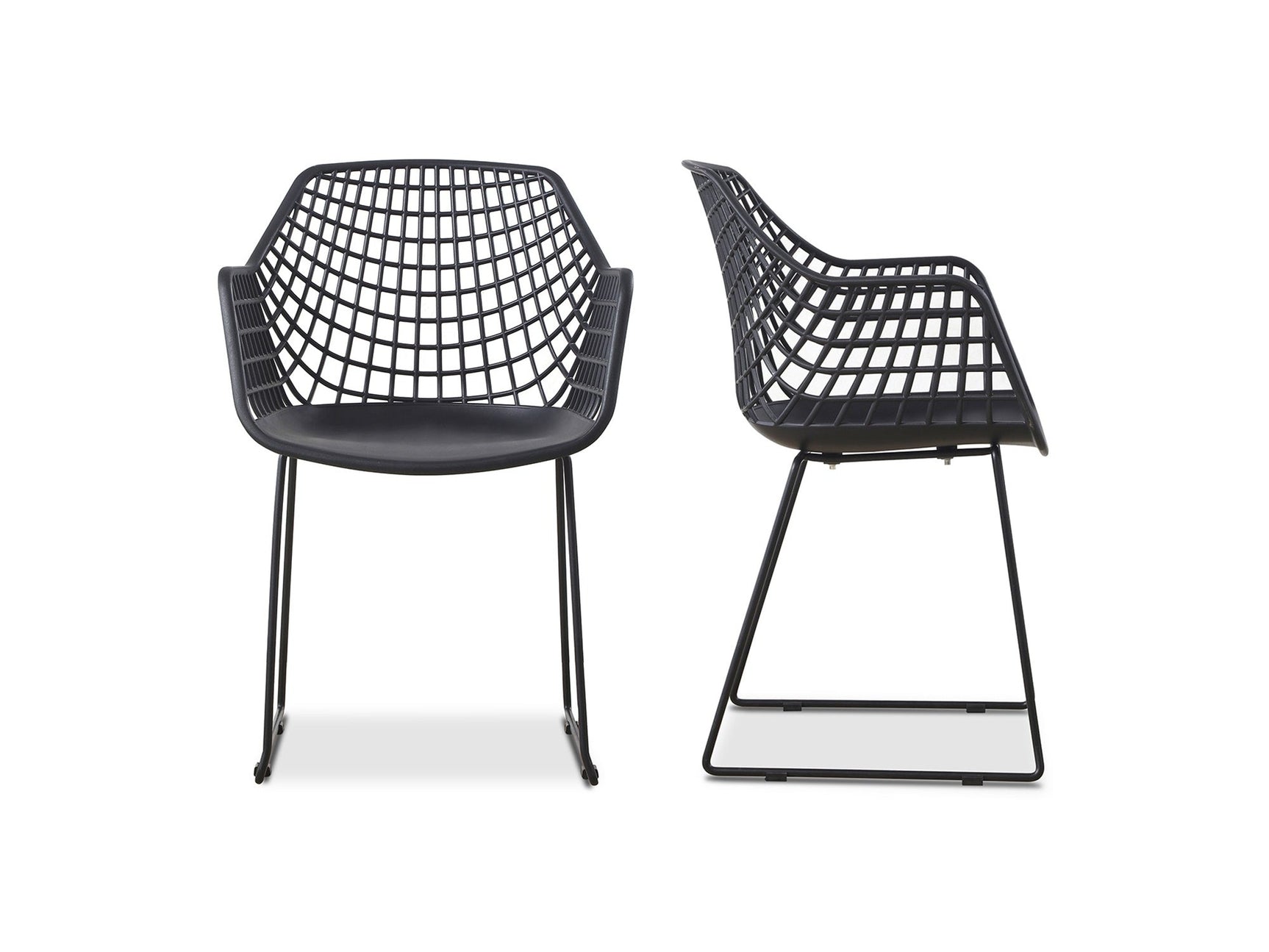 Honolulu Black Chair (Set of 2) - Ornate Home