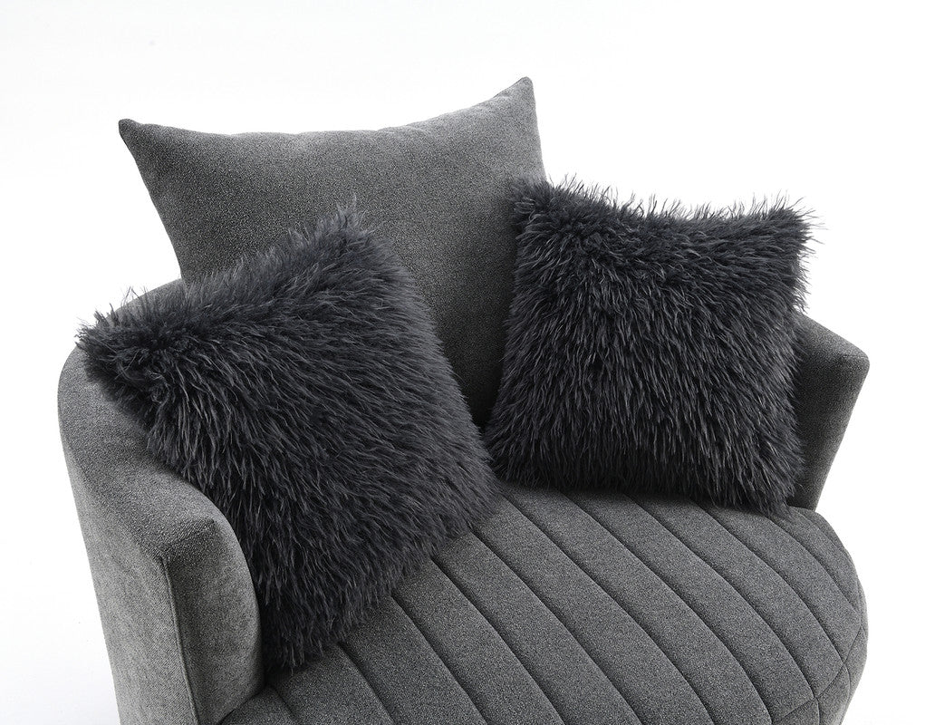 Hoople Dark Gray Swivel Chair - Ornate Home