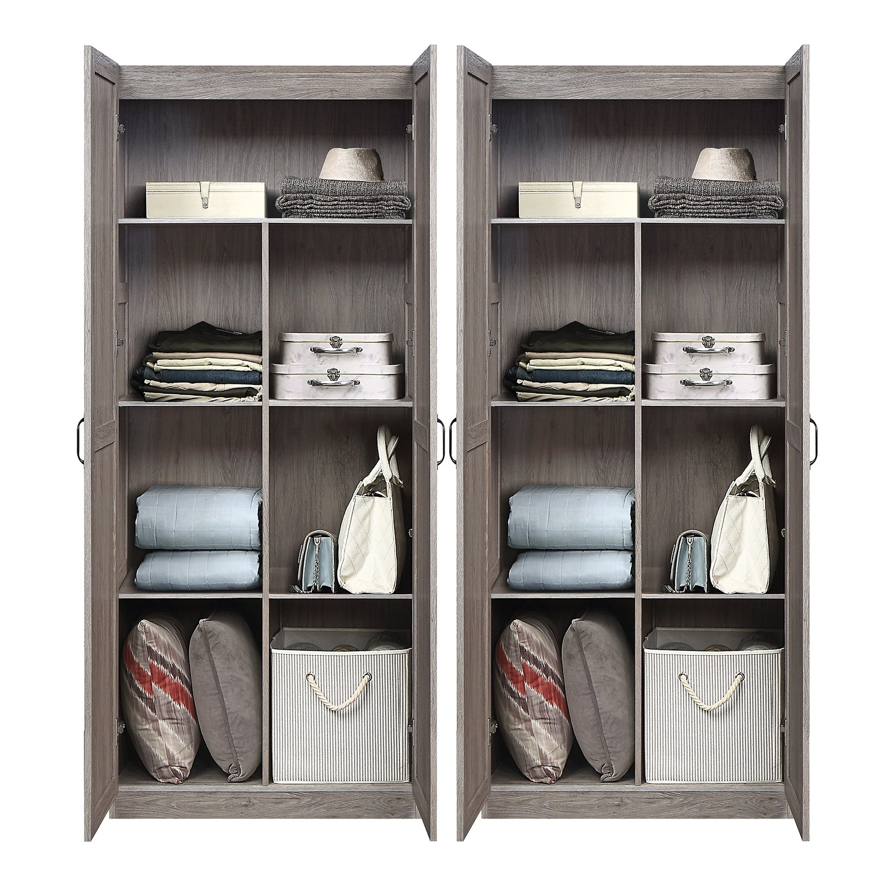 Hopkins Storage Closet 2.0 in Grey (set of 2) - Ornate Home