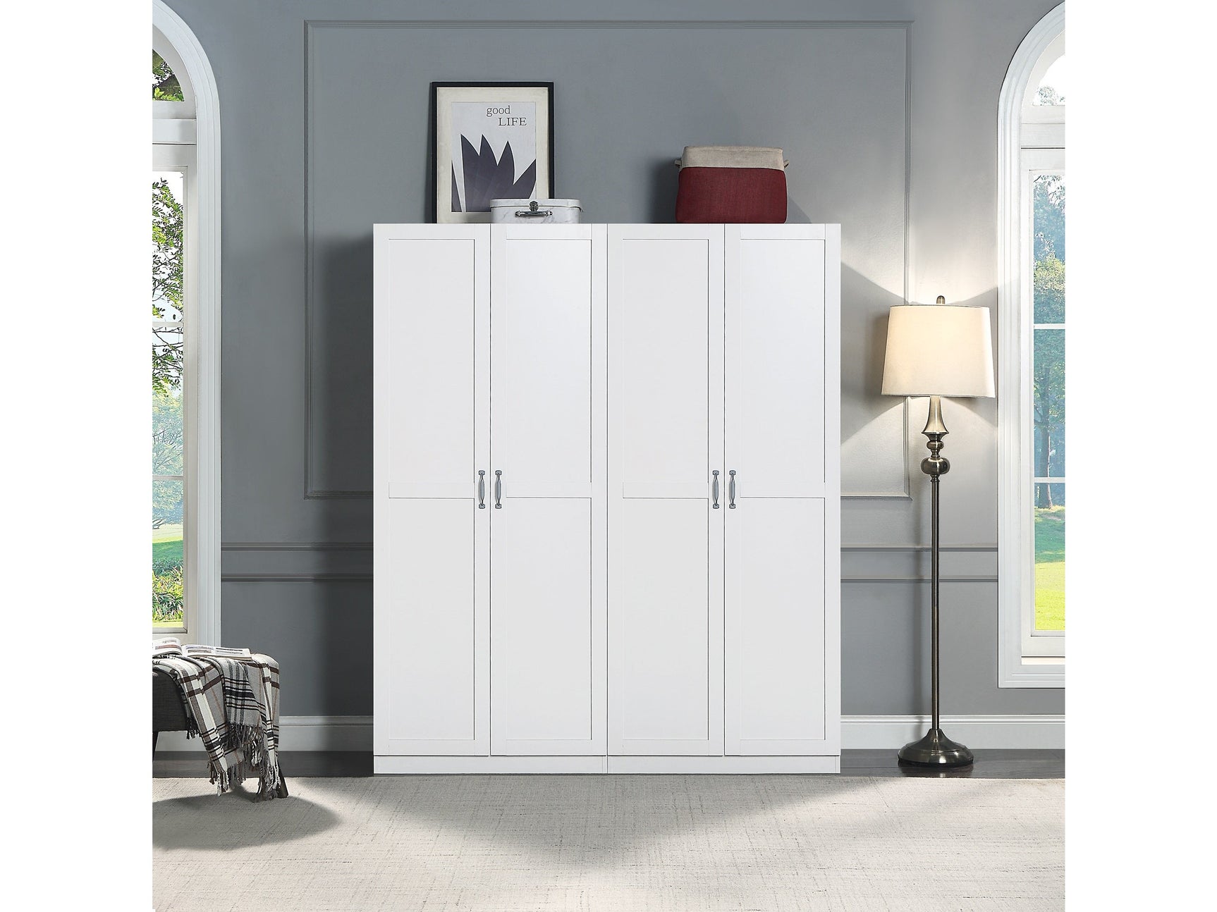 Hopkins Storage Closet 3.0 in White (set of 2) - Ornate Home