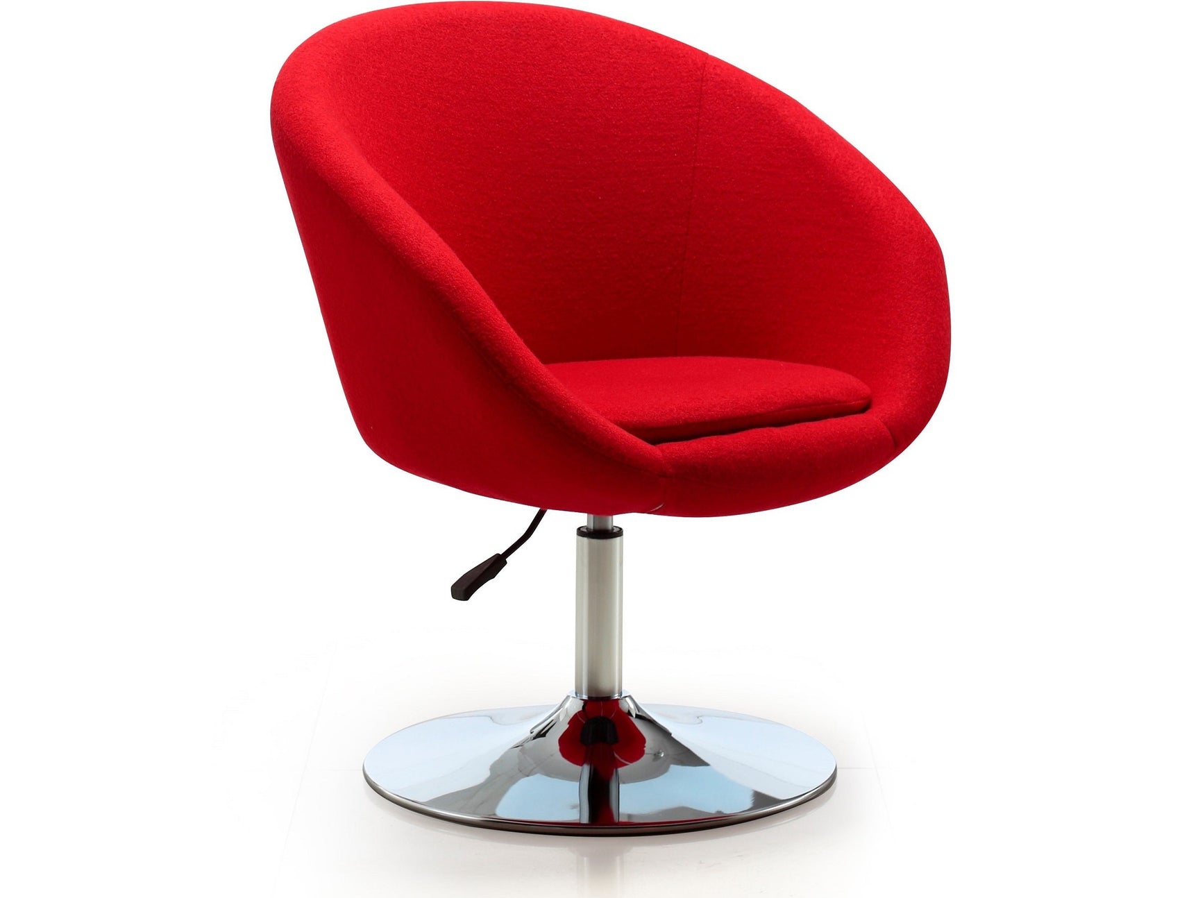 Hopper Swivel Adjustable Height Chair in Red and Polished Chrome - Ornate Home