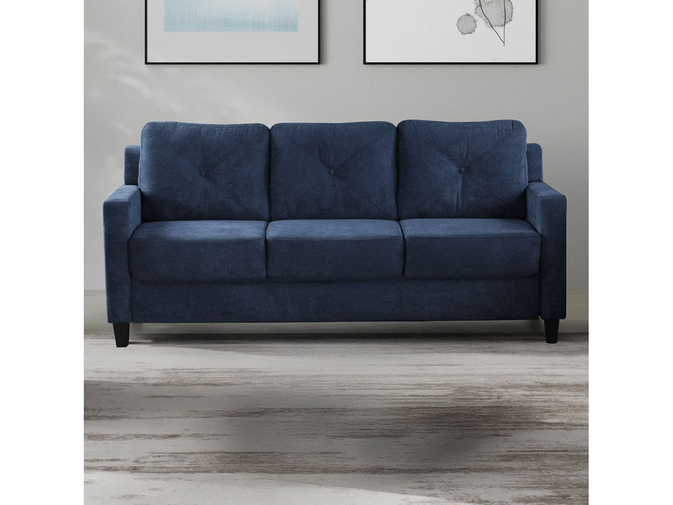 Horatio Navy Chenille Sofa - Ornate Home