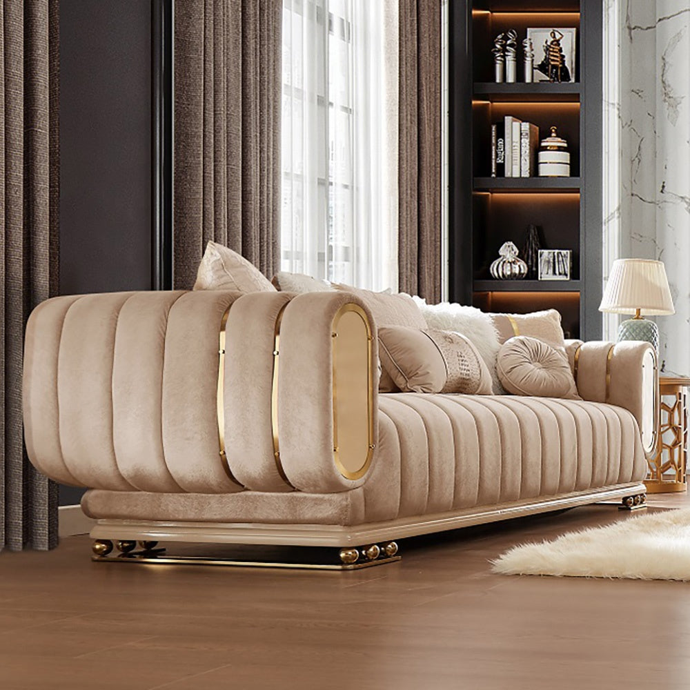 Horizon Elite Beige 3-Pc Living Room Set / HD-9004-SET3 - Ornate Home