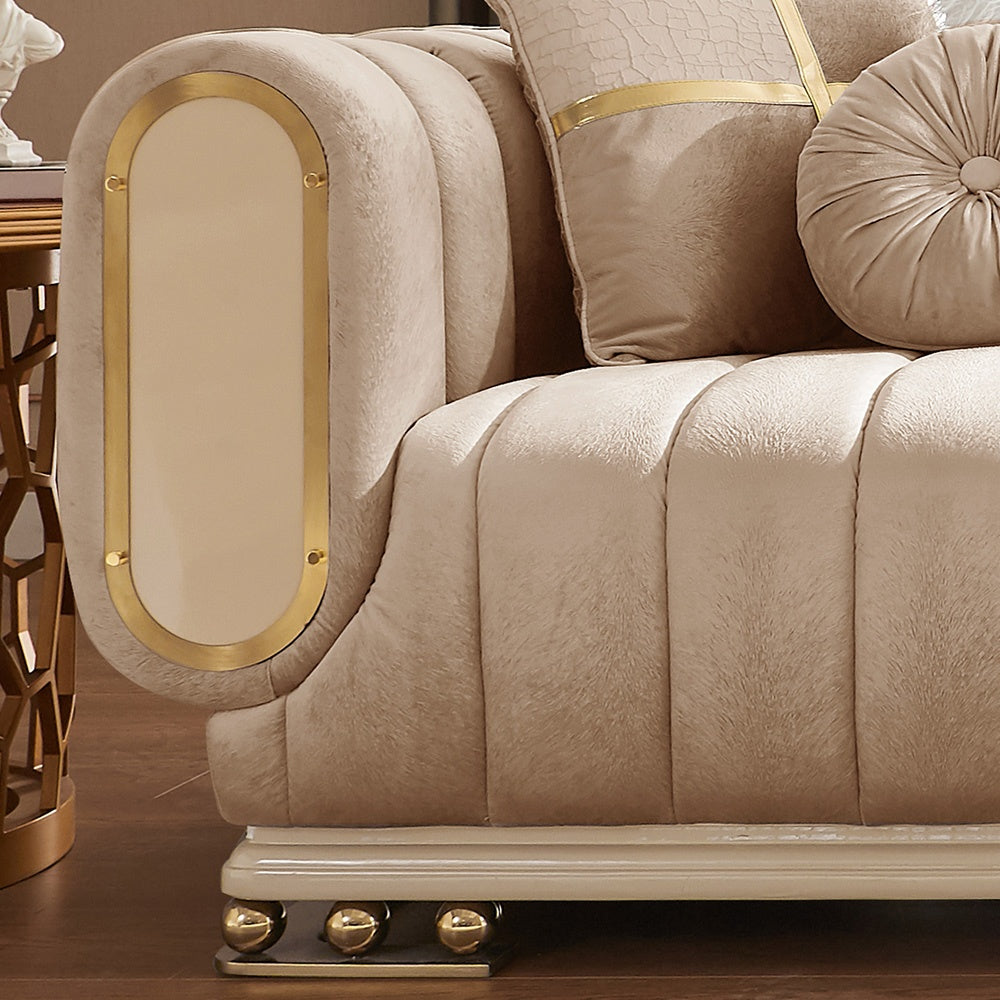 Horizon Elite Beige 3-Pc Living Room Set / HD-9004-SET3 - Ornate Home
