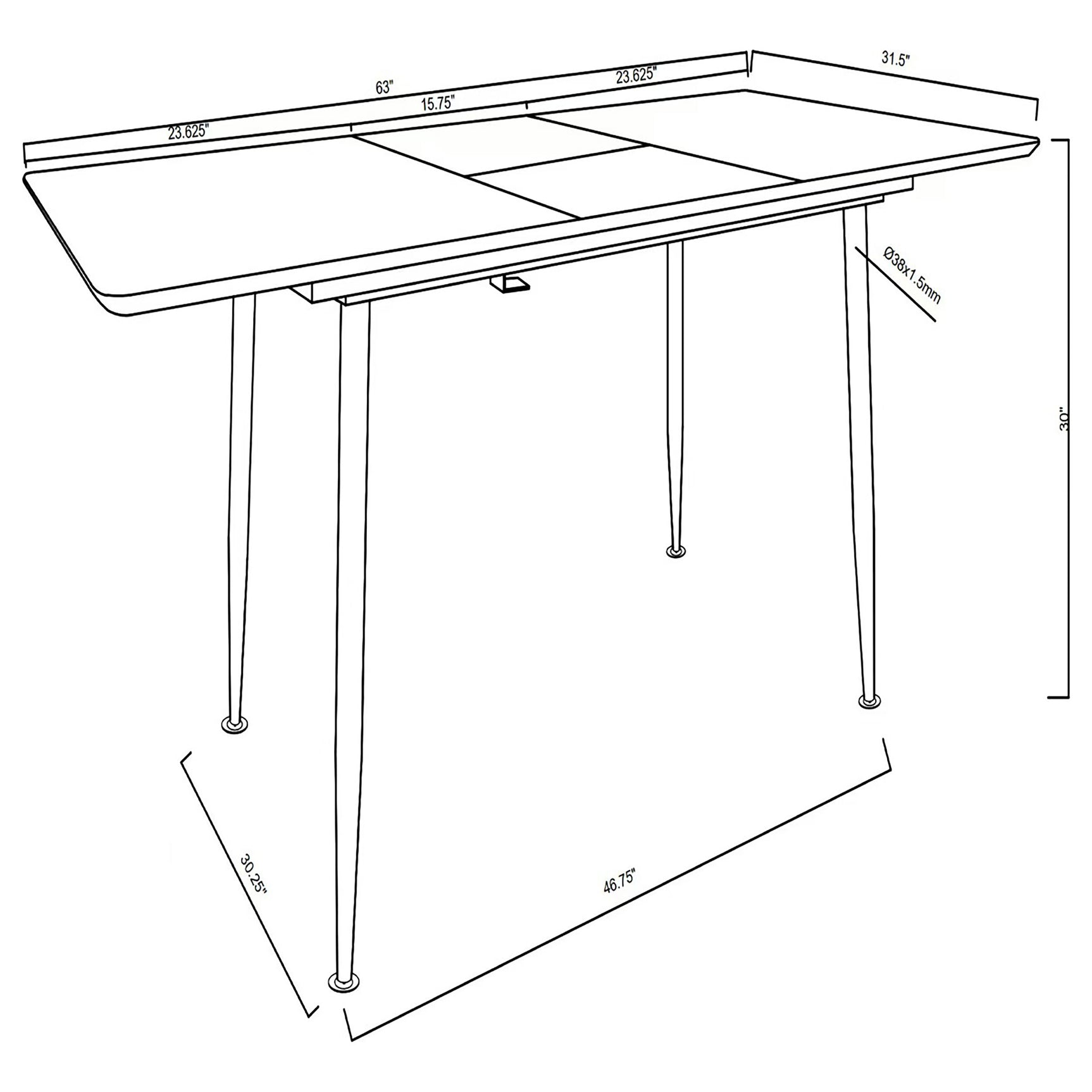 Horizon Grey 63-inch Butterfly Leaf Extension Dining Table - Ornate Home